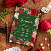 ヴィンテージロマンチックレッドローゼスフローラキンセアニェラ 招待状