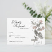 ヴィンテージロマンチック植物学結婚式招待状rsvp 出欠カード (スタンド正面)