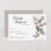 ヴィンテージロマンチック植物学結婚式招待状rsvp 出欠カード (正面/裏面)