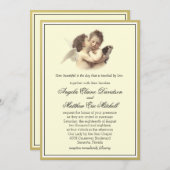 ヴィンテージロマンチック第1キス 招待状 (正面/裏面)