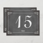 ヴィンテージロマンチック結婚な黒板のテーブル番号 ポストカード (正面/裏面)