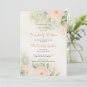 ヴィンテージロマンチック赤面フローラブライダルシャワー 招待状 (スタンド正面)