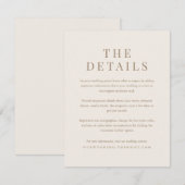 ヴィンテージロマンチック金ゴールドとアイボリー結婚の詳細 エンクロージャーカード (正面/裏面)