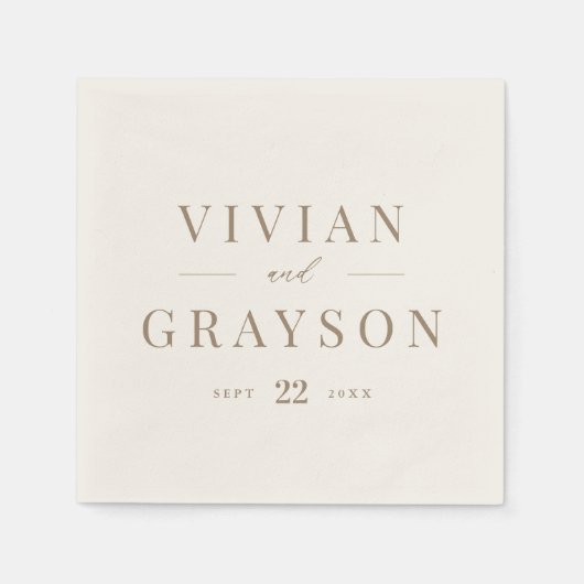 ヴィンテージロマンチック金ゴールドとアイボリー結婚ズナプキン スタンダードカクテルナプキン (正面)