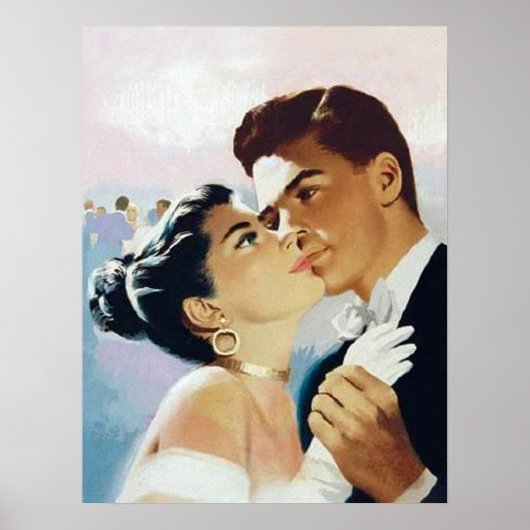 ヴィンテージロマンティックな雰囲気の男女のダンス ポスター (正面)
