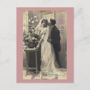 ヴィンテージロマンフランスのチック·ラ結婚ブズ ポストカード
