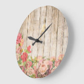 ヴィンテージロマン素朴チックバラ材 ラージ壁時計 (傾斜)