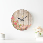 ヴィンテージロマン素朴チックバラ材 ラージ壁時計 (ホーム)