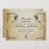 ヴィンテージロマン結婚ティックのパーティの招待状 招待状 (正面/裏面)