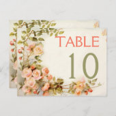 ヴィンテージロマン結婚ティックバラのテーブル番号 ポストカード (正面/裏面)
