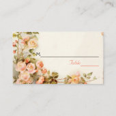 ヴィンテージロマン結婚ティックバラの座席座席表 プレイスカード (裏面)