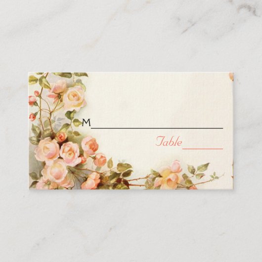 ヴィンテージロマン結婚ティックバラの座席座席表 プレイスカード (正面)