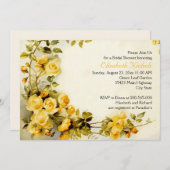 ヴィンテージロマン結婚ティックバラブライダルシャワー 招待状 (正面/裏面)