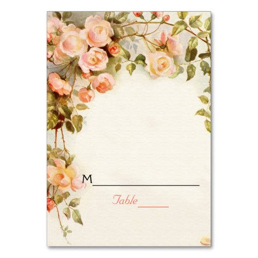 ヴィンテージロマン結婚ティックバラ座席表 テーブルナンバー (正面)