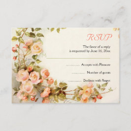 ヴィンテージロマン絵を描ティックバラ結婚式RSVP 出欠カード