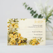 ヴィンテージロマン絵を描ティックバラ結婚式RSVP 出欠カード (スタンド正面)