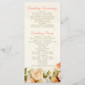 ヴィンテージロマン絵画ティックなバラ結婚計画 プログラム (裏面)