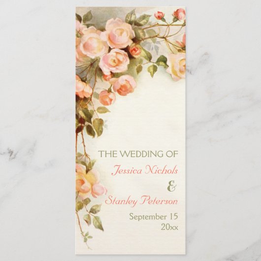 ヴィンテージロマン絵画ティックなバラ結婚計画 プログラム (正面)