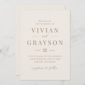 ヴィンテージロマン金ゴールドとアイボリー結婚ズ 招待状 (正面/裏面)