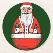 ヴィンテージロリーポリサンタクロースクリスマス ラウンドペーパーコースター (正面)