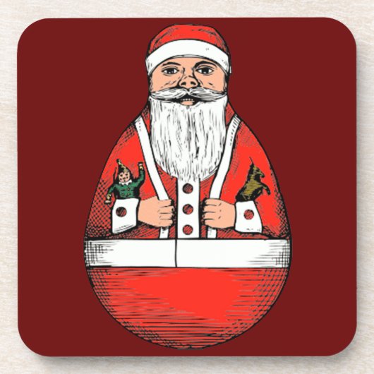 ヴィンテージロリーポリサンタセットオブコルクコースター コースター (正面)