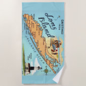 ヴィンテージロングアイランドの地図 ビーチタオル (正面)