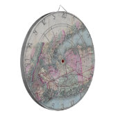 ヴィンテージロングアイランドの地図(1880) ダーツボード (正面左)