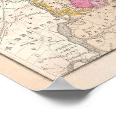 ヴィンテージロングアイランドニューヨークの地図(1842年) ポスター (角)