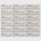 ヴィンテージロングアイランドニューヨークの地図（1857年） ラッピングペーパー (フラット)