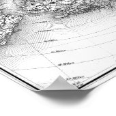 ヴィンテージロングアイランドニューヨークの地図(1873年) BW ポスター (角)