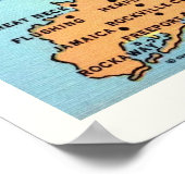 ヴィンテージロングアイランドマップポスタープリント ポスター (角)