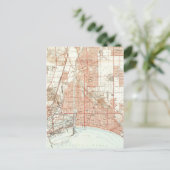 ヴィンテージロングビーチカリフォルニアの地図(1949) ポストカード (スタンド正面)