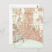 ヴィンテージロングビーチカリフォルニアの地図(1949) ポストカード (正面/裏面)