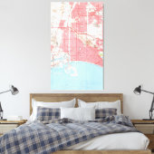 ヴィンテージロングビーチカリフォルニアの地図(1964) 2 キャンバスプリント (インサイチュ (寝室))