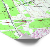 ヴィンテージロングブランチ&レッドバンクNJの地図(1954) ポスター (角)