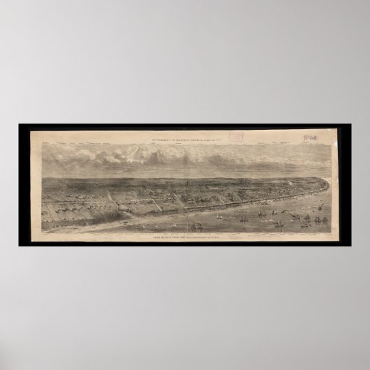 ヴィンテージロングブランチNJの絵図(1873) ポスター (正面)