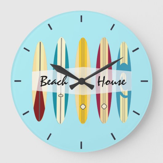 ヴィンテージロングボード ラージ壁時計 (正面)