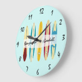 ヴィンテージロングボード ラージ壁時計 (傾斜)