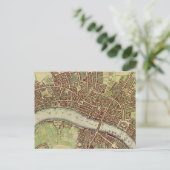 ヴィンテージロンドンの地図（17世紀） ポストカード (スタンド正面)