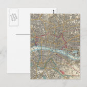 ヴィンテージロンドンの地図（1848年） ポストカード (正面/裏面)