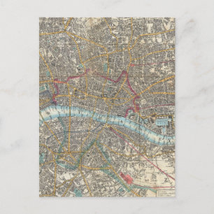 ヴィンテージロンドンの地図(1848年) ポストカード
