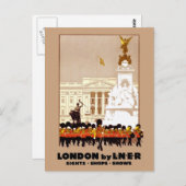 ヴィンテージロンドンイングランドバイレイルトラベル ポストカード (正面/裏面)
