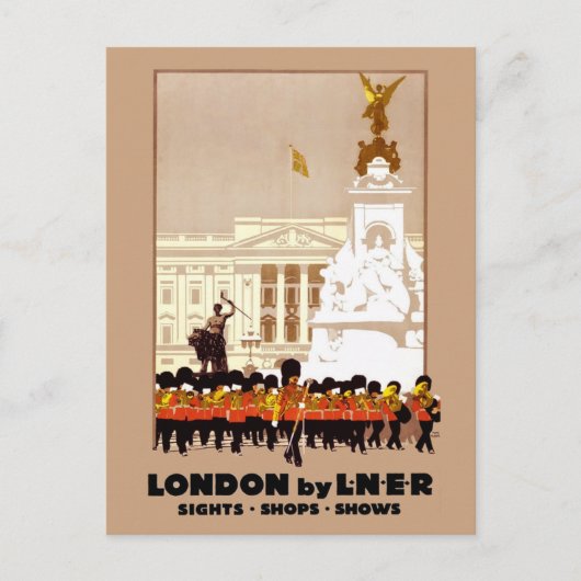ヴィンテージロンドンイングランドバイレイルトラベル ポストカード (正面)
