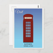 ヴィンテージロンドンイングランドレッドフォンブーストラベル ポストカード (正面/裏面)