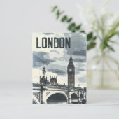 ヴィンテージロンドンイングランドレトロヨーロッパ旅行アート ポストカード (スタンド正面)