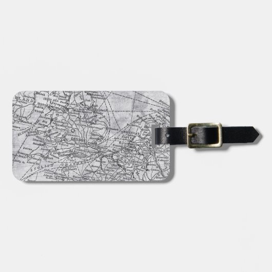 ヴィンテージロンドンイングランド地図リージョン旅行ギフト ラゲッジタグ (正面横)