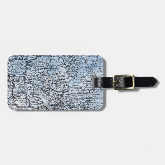 ヴィンテージロンドンイングランド地域地図と旅行 ラゲッジタグ (正面横)