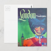 ヴィンテージロンドンエアトラベルビッグベンクイーンガード ポストカード (正面/裏面)