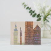 ヴィンテージロンドンエア旅行広告ビッグベン ポストカード (スタンド正面)