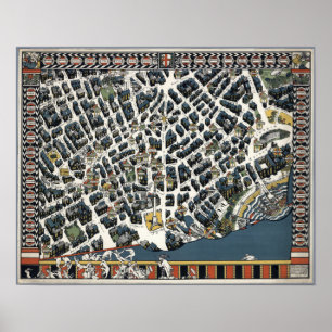 ヴィンテージロンドンシアターランドの地図1915 ポスター